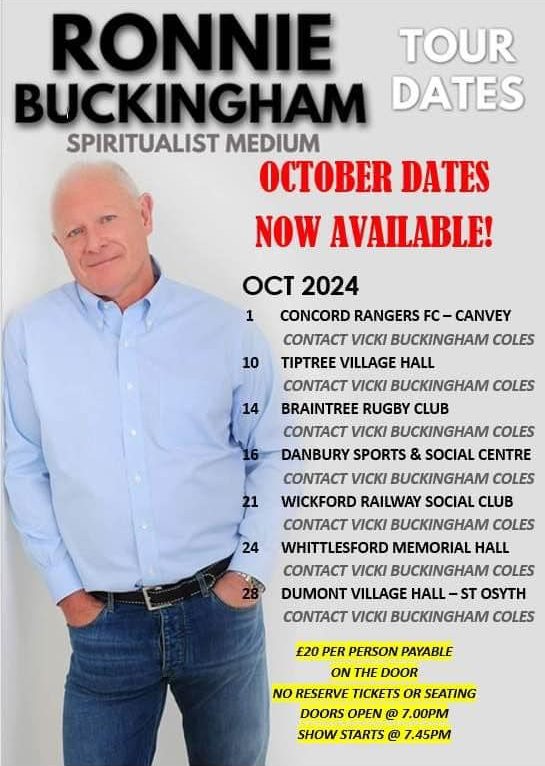 Ronnie Buckingham October 2024 Shows